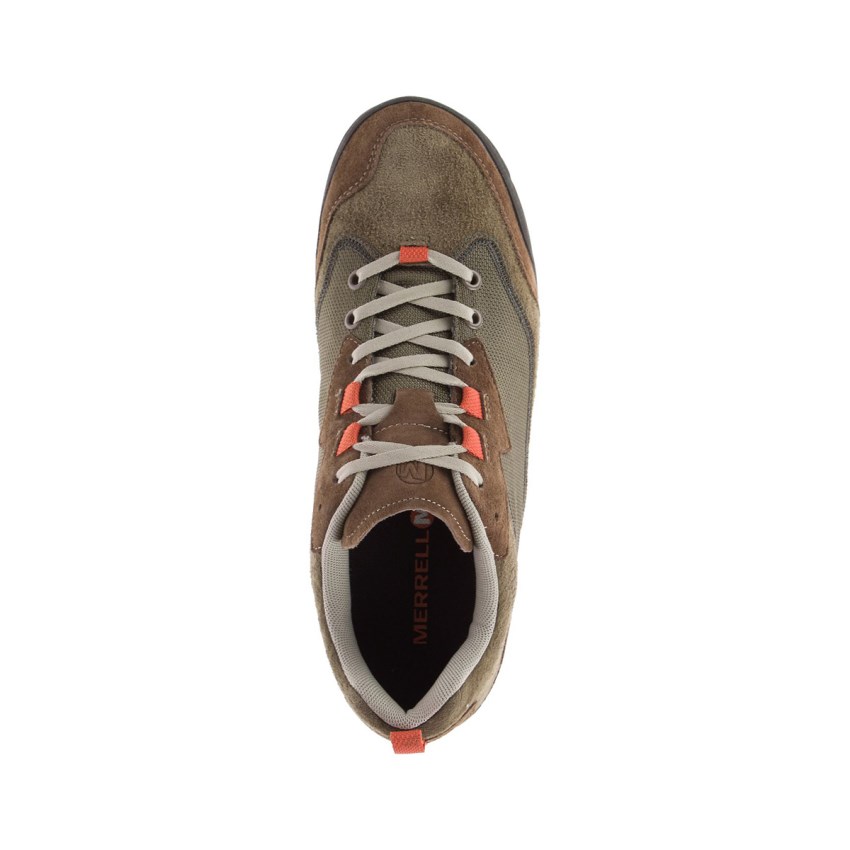 Basket Merrell Burnt Rock Travel Suede Marron/Vert Olive Homme | C.P.VZDJ